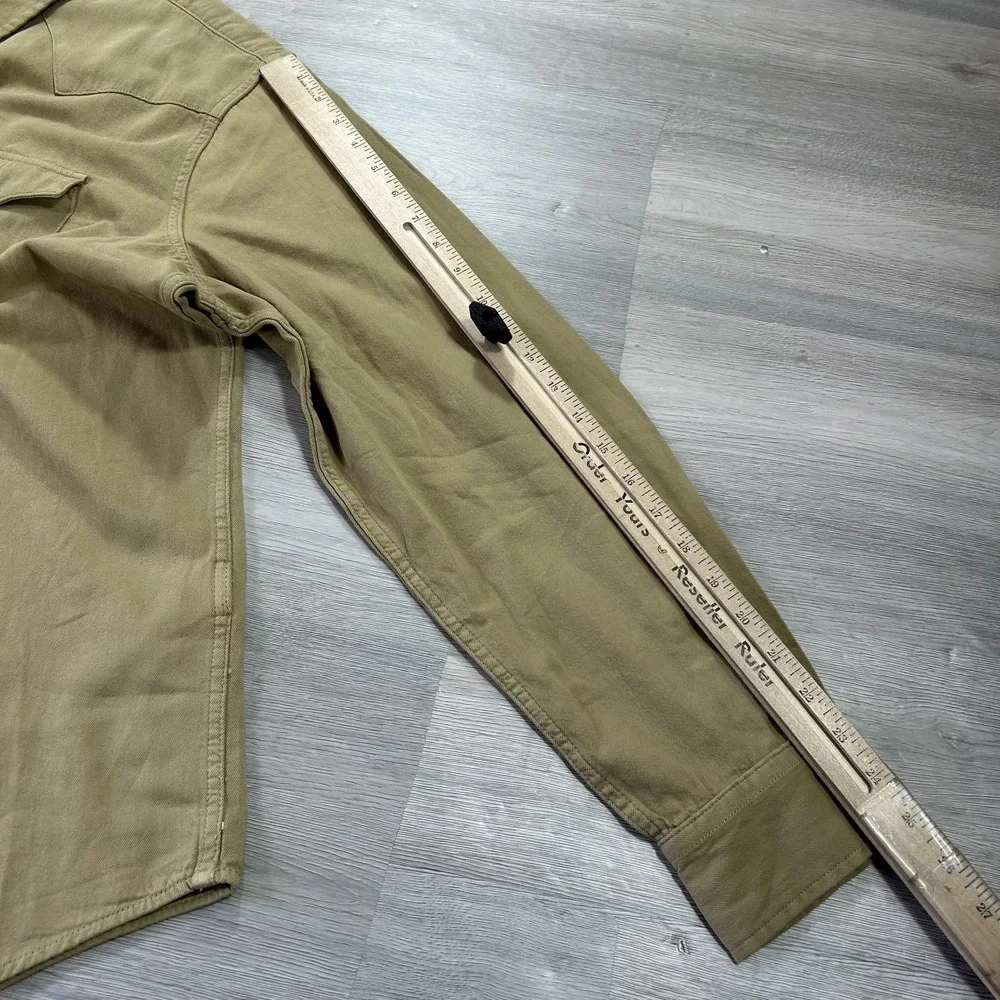 NEW Levi's The Western Shirt Mens 2XL Beige Western Snap‎ Long Sleeve Twill